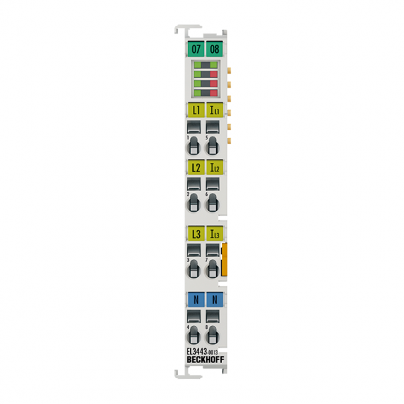 Nouveau EL3443-0013 BECKHOFF EtherCAT Terminal, entrée analogique 3 canaux, mesure de puissance, 480 V AC/DC, 333 mV, 24 bits