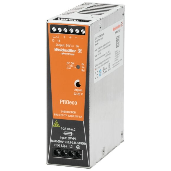 Nouveau PRO ECO 120W 24V 5A weidmueller Bloc d'alimentation, bloc d'alimentation à découpage, 24 V N° de commande : 1469480000