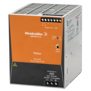 Nouveau PRO ECO 480W 24V 20A weidmueller Bloc d'alimentation, bloc d'alimentation à découpage, 24 V, N° de commande : 1469510000